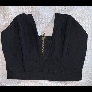 Cropped Deep Plunge V Cut Bustier